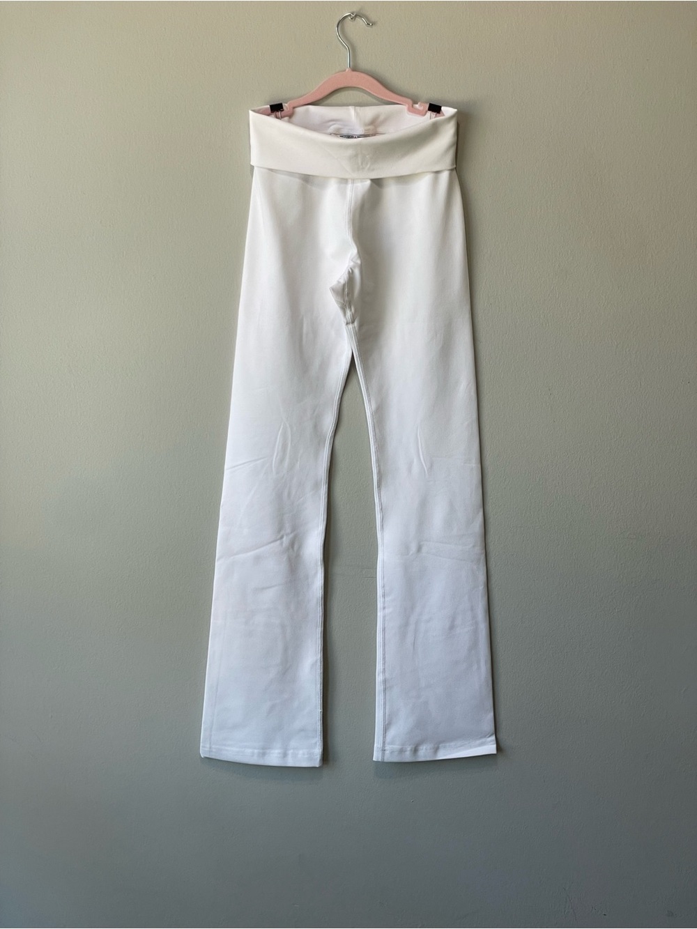 Hard Tail White Fold-Over Waist Leggings